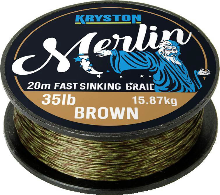 Kryston pletené šňůrky - Merlin fast sinking braid pískový 25lb 20m