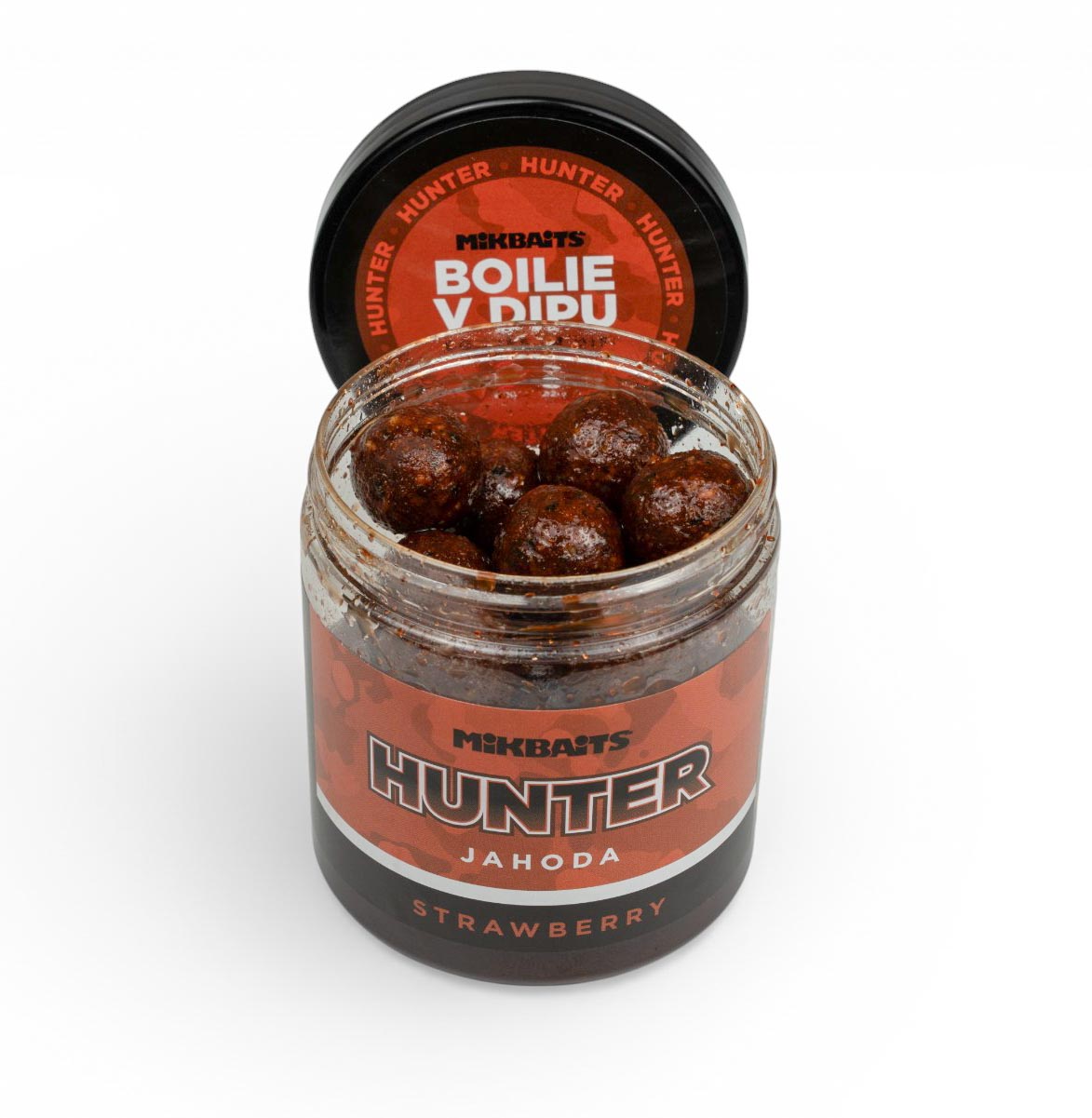 Hunter boilie v dipu 250ml - Jahoda 24mm