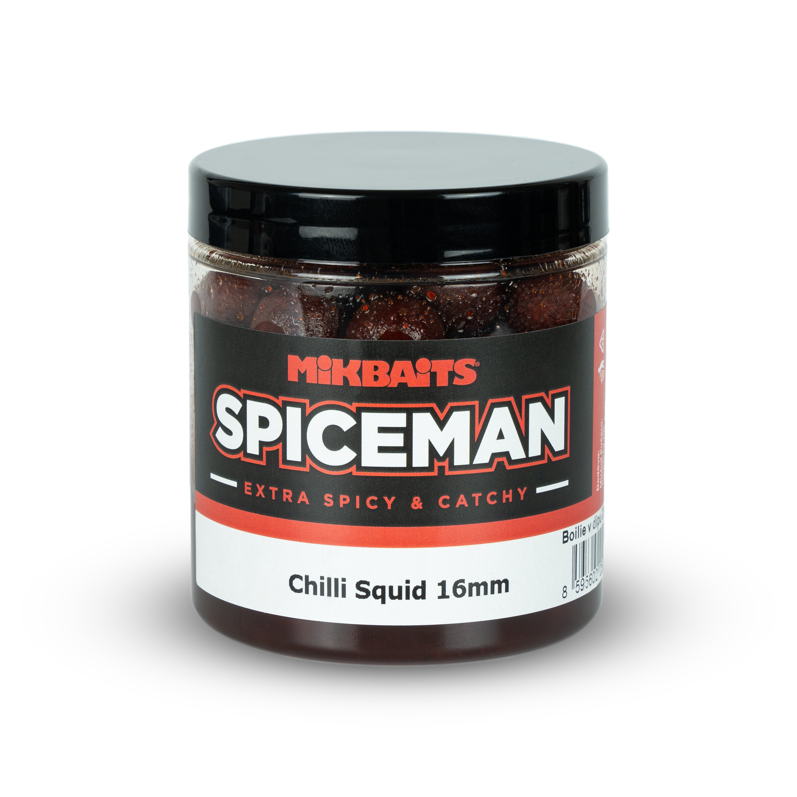 Boilie v dipu Mikbaits Spiceman 250ml 16mm Chilli Squid
