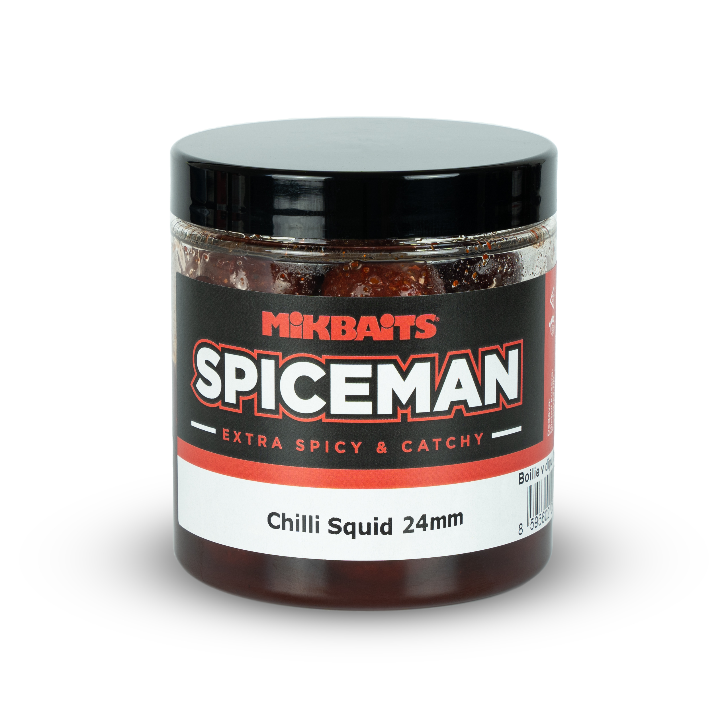 Boilie v dipu Mikbaits Spiceman 250ml 24mm Chilli Squid